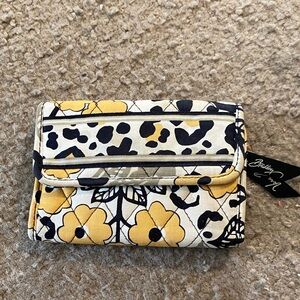 Vera Bradley Yellow and Black Floral Wallet. EUC.